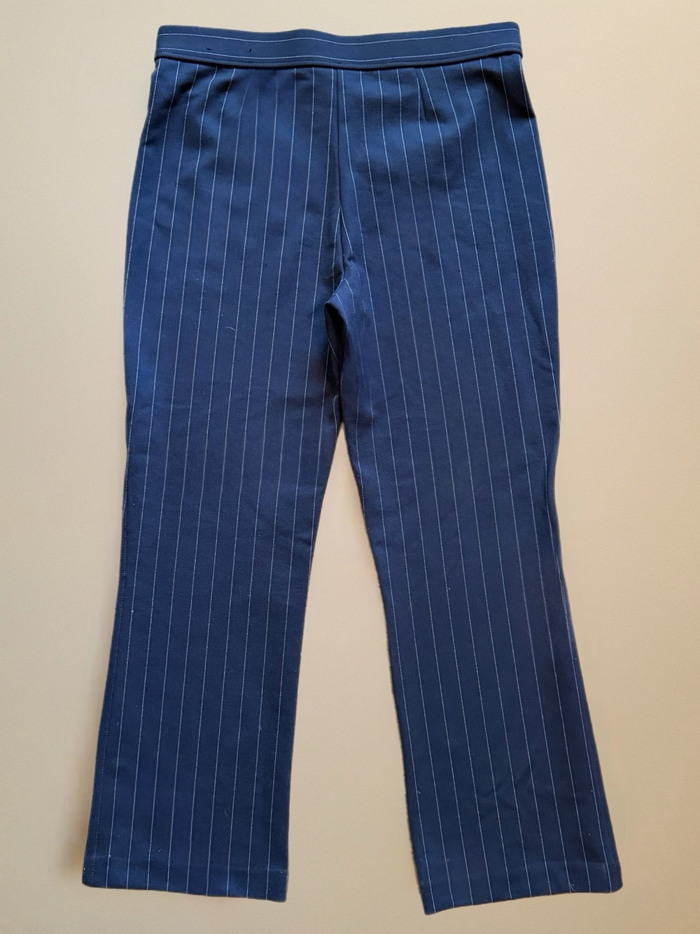 Jones New York Navy Pinstripe Wide Leg Trousers - Picture 4 of 7